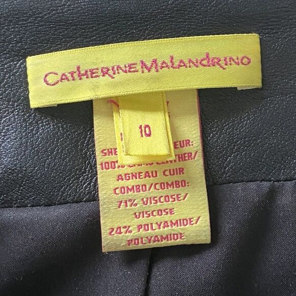Catherine Malandrino Yellow tag Leather Dress 4/7 sleeves Classy Retro Hepburn - Picture 5 of 10